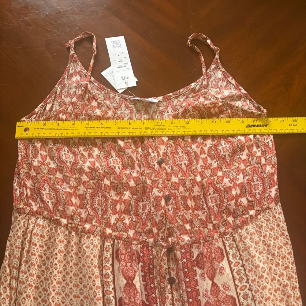 NWT Patrons of Peace Maxi Dress Paisley Tiered Medium Boho Cottagecore Women - Picture 12 of 13